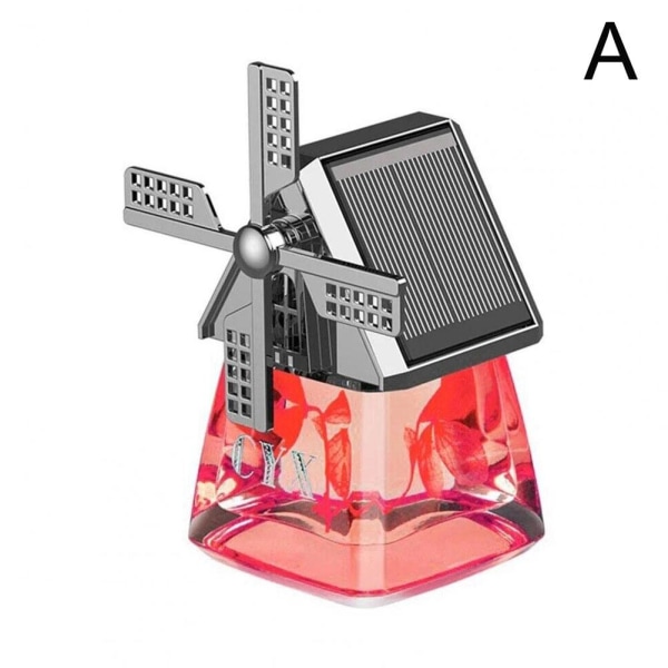 Väderkvarn Form Solenergi Roterande Aromaterapi Bil Air Fresh red