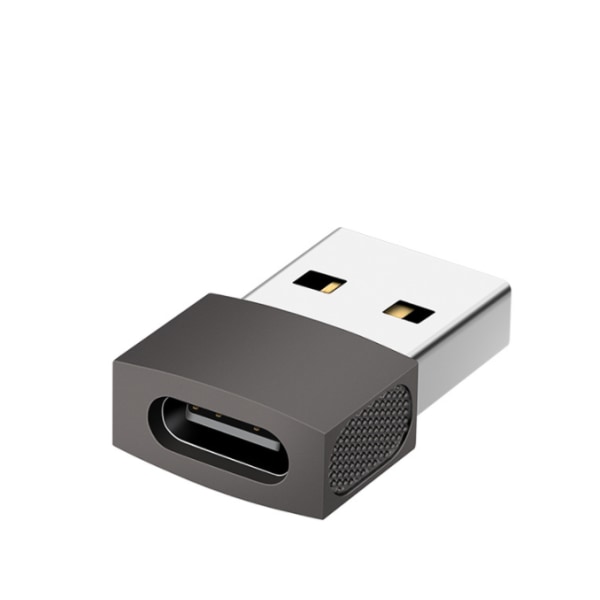 Type C til USB3.0 hunadapter, USB2.0 til USB-C mobiltelefonadapter, adapter ((zinklegering) C hun til USB2.0 han (grå)),