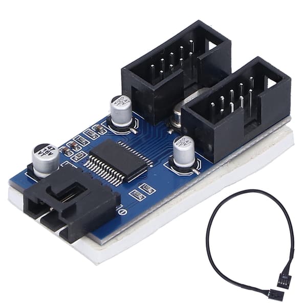 USB Motherboard Splitter 9Pin 1 til 2 PCB Udvidelseskort Computerforsyninger