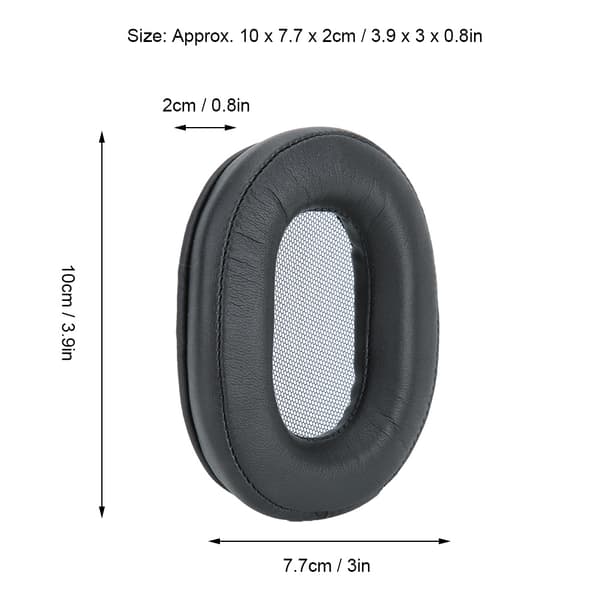 Sort bomulds ørepuder til Sony MDR-1ABT, MDR-1RBT, MDR-1RNC - 2 pak