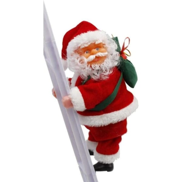 Santa Claus electric ladder Christmas decoration (white single ladder) for home and garden decoration