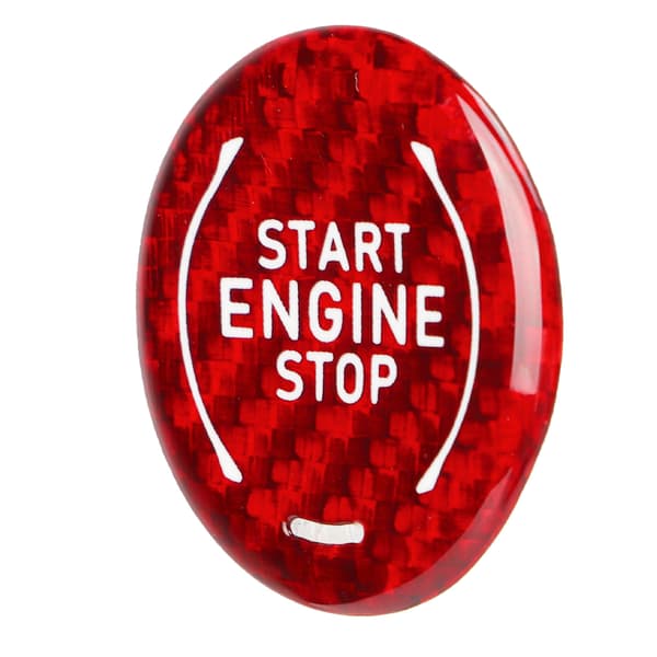Corvette C8 2020 til i dag Karbonfiber Motor Start Stopp Knapp Deksel Trim Rød