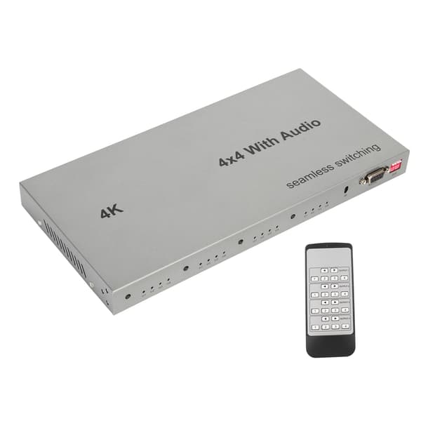 HD Multimedia Interface Switch 4 ind 4 ud 4K 30Hz Video Switcher Splitter Audio Extractor til PC Projektor 100-240V EU Stik
