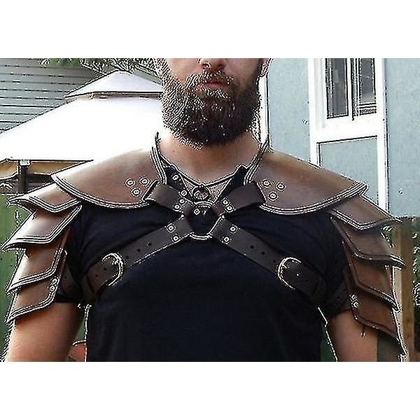 Middelalderlig dobbeltskulderpanser Punk Vinta-sele Retro Sacus Gladiator Armor Fash L