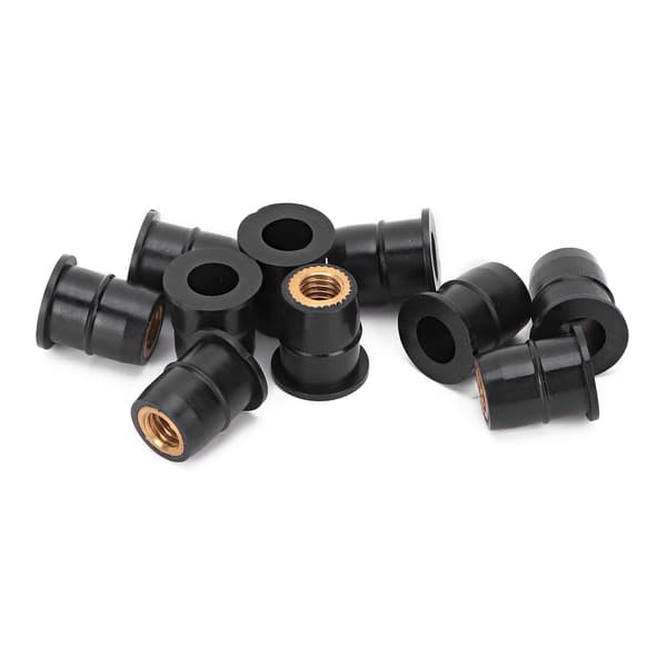 10 st M6x0,8 mm Gummibrassmutter för Motorcykel ATV Vindrutor Kaross