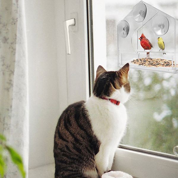 Klar Glas Vindue Fuglefodring Vindue Fuglefoder Klar Akryl Glas Vindue Fuglefoder
