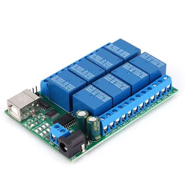 USB Relémodul 8 Kanaler UART Seriell Port Motorstyring DC5V Datamaskingrensesnitt