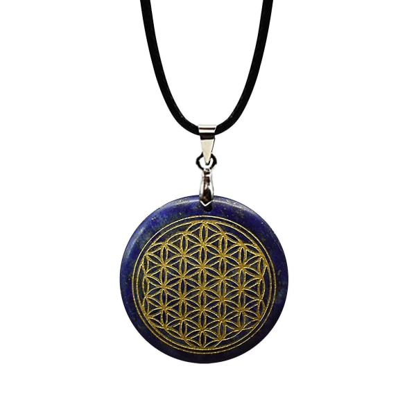 Flower of Life hänge Sju Chakras Meditation Crystal Stone Pendant halsband