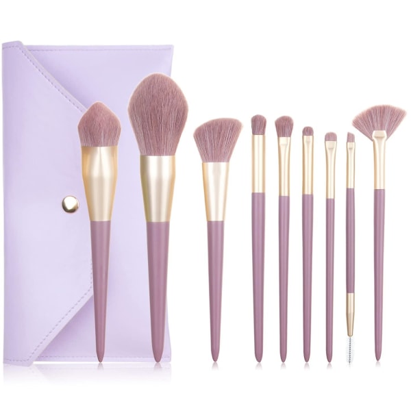 Makeup Brush Set Professionelt og hverdags makeup børstesæt, lys lilla Syn