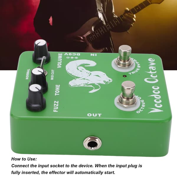 Voodoo Octave Fuzz Guitar Effekt Pedal - Justerbar, Enkelt True Bypass
