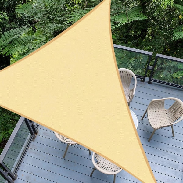 Triangle Shade Sejl 3,6x3,6x3,6m Farve Sand, Vandtæt lærred 95% Uv-strålebeskyttelse, til udendørs, have og gårdhave, swimmingpool