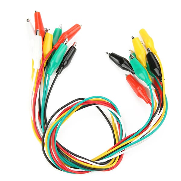 10st 50cm Dubbeländade Krokodilklämmor Kabel 35mm Nummer