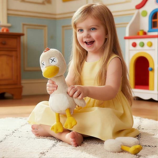 Magnetic Plush Duck with Removable Knife Funny Kitchen Role-Playing Doll Multifunctional Stress 1 Set