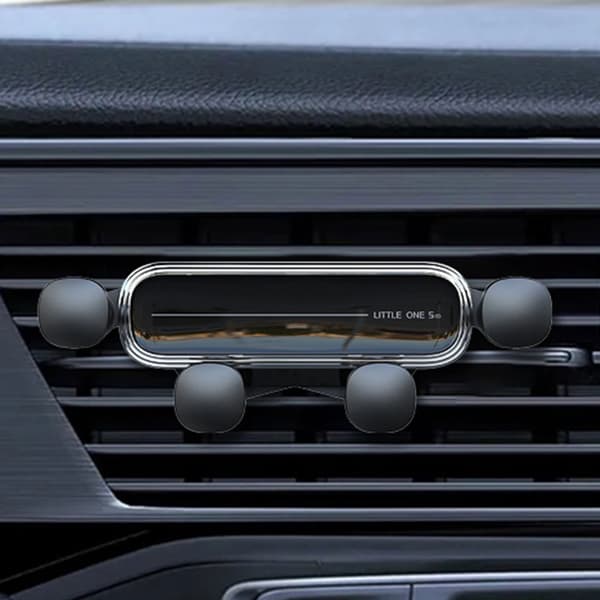 Opgraderet Auto Lås Gravity Biltelefonholder Håndfri Mini Ventilationsholder til 4,7 til 6,9 Tommer Telefoner Sølv