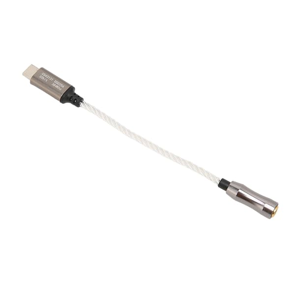 Typ C till 3,5 mm Hörlursförstärkare 15 cm 5,9 tum 120 dB för Android PC Silver
