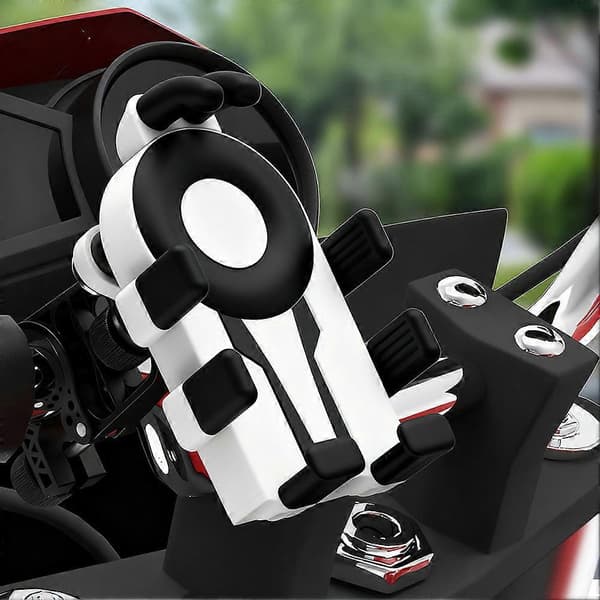 Elscooter Telefonfäste för Navigering Verktygsfri Snabb Installation Leveransarbete Black Handlebars