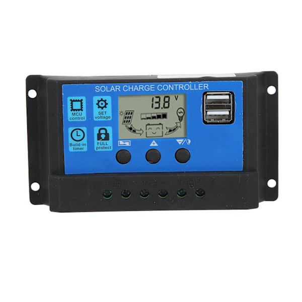 30A Solar Charge Controller Dobbelt USB-udgang 12V 24V Solpanelregulator