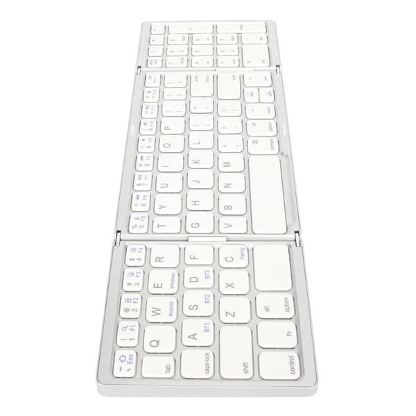 Bluetooth Triple Fold Trådløst Tastatur Multi-Enhedsforbindelse til Laptop Tablet Telefon Sølv Hvid