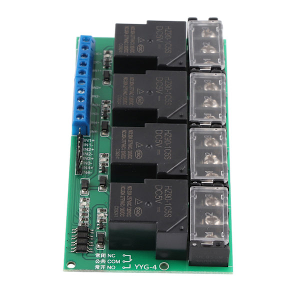 Høyeffekts fireveis relémodul kontrollpanel optokobler isolasjon 30A YYG-4 DC5V