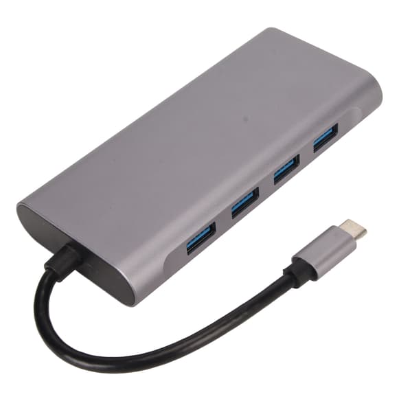 11 i 1 Type C Hub 4K HD VGA 5Gbps 87W PD Opladning 100Mbps RJ45 USB 3.0 Dockingstation til Bærbar PC