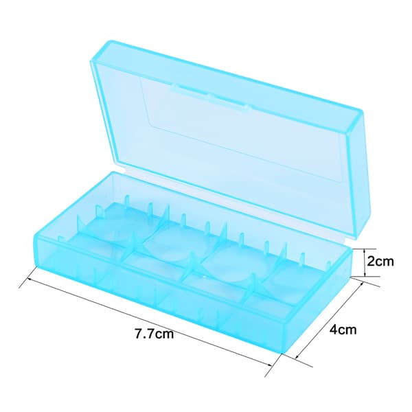Multifunktionel Transparent Plast Batteriholder Opbevaringsboks - 5 Farver (10 stk)