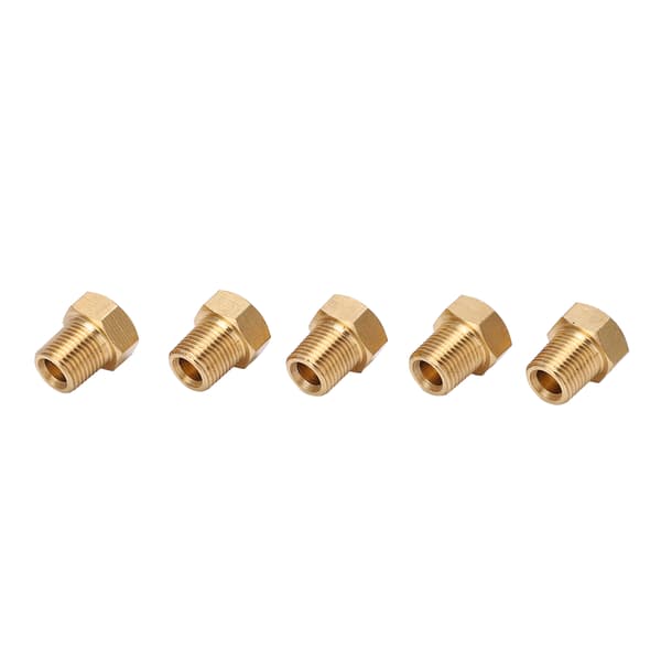 5 stk. solid messing sekskantplugg 1/8 NPT hann-gjenge anti-korrosjon universell bilmontering