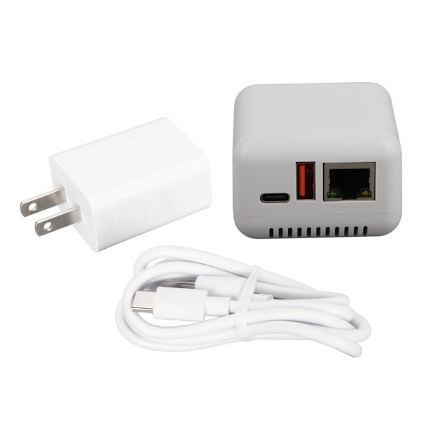 USB 2.0 netværksprintserver 5V LAN trådløs printerdelingsserver til Windows XP Android Linux 3.4 100-240V US-stik