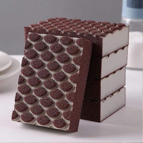 Emery Rustfjerner Svamp Premium Viskelæder Grydeskrubber Multifunktionel Skuresvamp til Køkkengryder Pander Brusebad Badekar 1pc