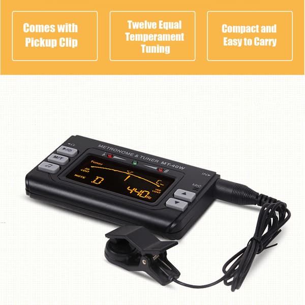 Elektrisk LCD Metronom Tuner - 3 Pickup-moduser for Gitar, Fiolin og Saksofon
