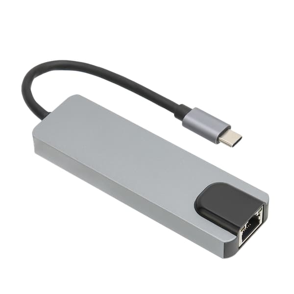 USB C Hub 5 i 1 USB 3.0 87W PD Hurtiglading Gigabit Ethernet HDMI-adapter