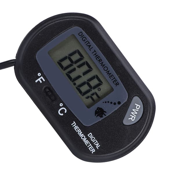 LCD Digital Akvarium Termometer Stor Tydlig Skärm Justerbar Akvarium Termometer Svart