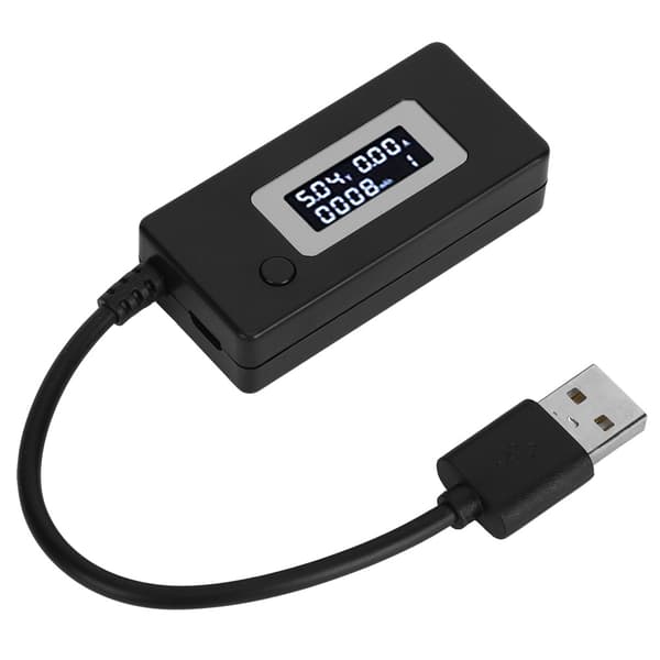 LCD USB Amperemeter Voltmeter Ladekapasitetstester 4-30V Svart Bakgrunnsbelysning