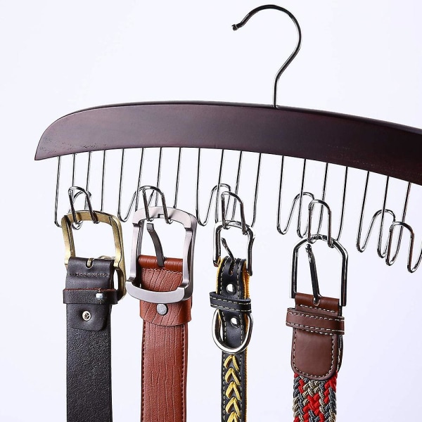 Piao slipsställ i trä Hängande organizer för herrgarderobstillbehör, platsbesparande slipshållare för förvaring och display Black