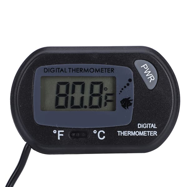 LCD Digital Akvarium Termometer Stor Tydlig Skärm Justerbar Akvarium Termometer Svart