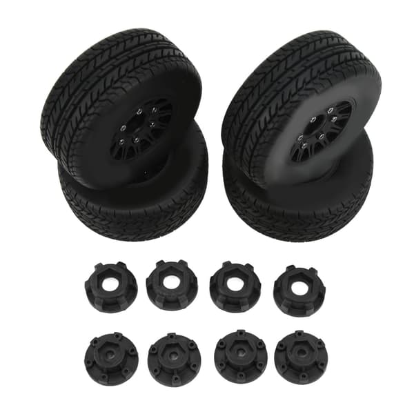 1/10 RC Short Course Truck Dæk Stærk Affjedring Hjul med Hex Adapter til ARRMA Sort