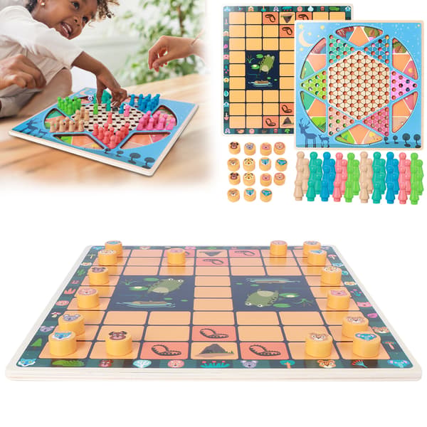 Animal Checker Schackleksaker för Barn Pedagogiska Multifunktionella Bordsspel Leksak #1