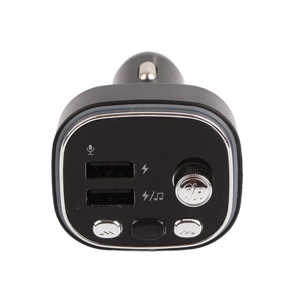 Bluetooth FM-sändare Handsfree Samtal 2 USB-laddare 7 Färgljus Silver