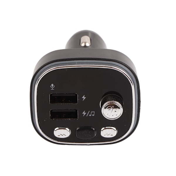 Bluetooth FM-sender Håndfri Opkald 2 USB-oplader 7 Farvelys Sølv