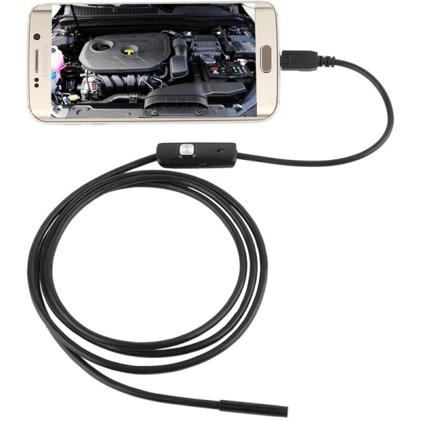 5,5 mm till 2 m USB -endoskop mjuk sladd, 2 i 1 HD-kamera USB Inspection Borescope Camera för Android