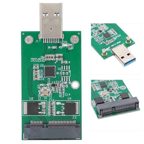 MSATA SSD - USB 3.0 -sovitinkortti PCBA-tietokonelaitteisto