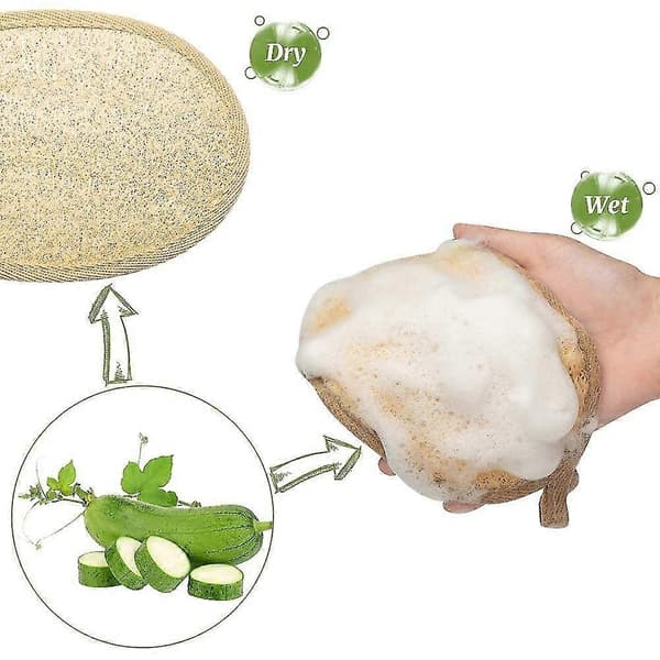 Natural Loofah Sponge Set - Exfoliating Body Scrubber for Smooth Skin - Eco-Friendly 2-Pack Gift Idea