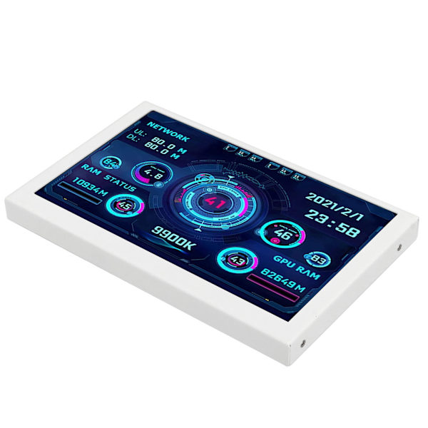 5 tommers datamaskin temperaturmonitor USB miniskjerm for AIDA64 PC CPU GPU RAM datamonitor hvit