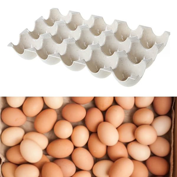 Eggbrett Frisk Bevaring Multifunksjonell 3 Rader Plassbesparende Eggoppbevaringsbeholder for Kjøleskap på Kjøkkenet