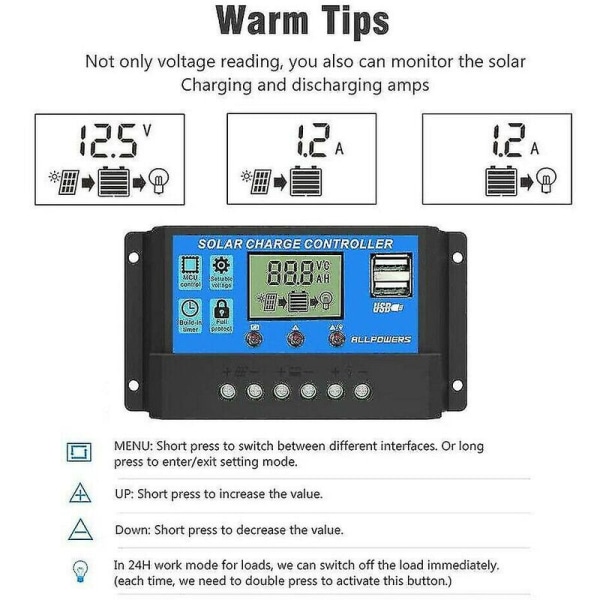 200w 60a 12v solpanel kit udendørs båd campingvogn batteri oplader controller