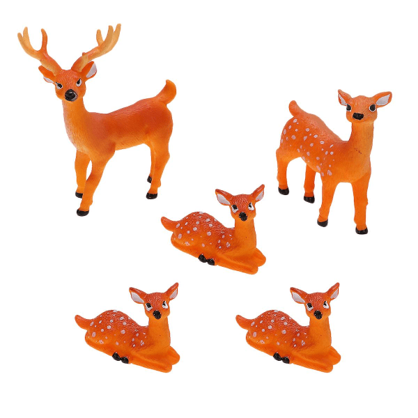 5kpl Decor Deer Family Desktop Decor Deer Ornament Yard