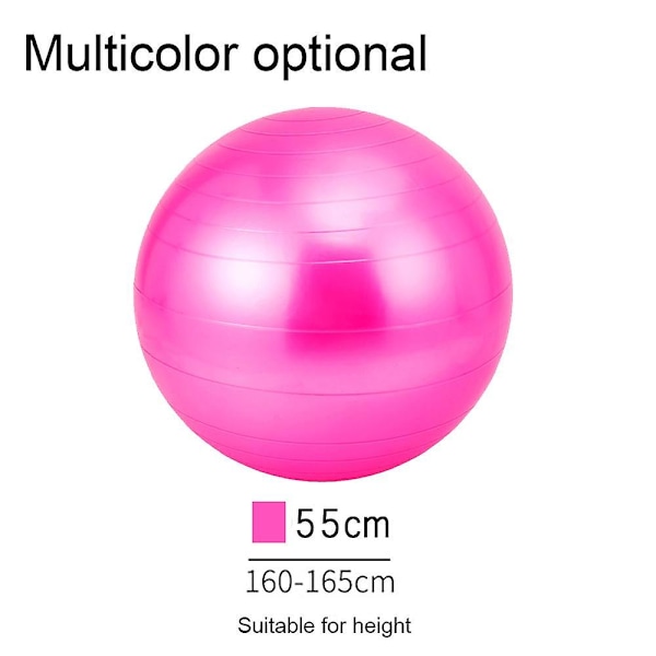 Yogaboll för fitness, stabilitetsbollstol med pump, förlossningsboll, fitness Pink 55CM