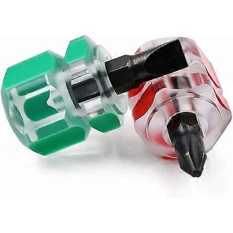 Short Screwdriver, 3 Pieces Mini Slotted Screwdriver and 3 Pieces Short Phillips Screwdrivers