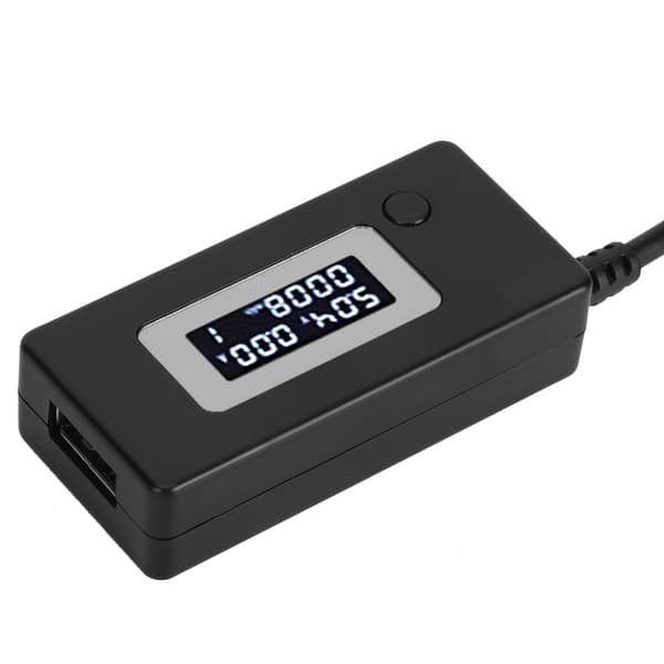 LCD USB Amperemeter Voltmeter Opladningskapacitetstester 4-30V Sort Baggrundslys Display