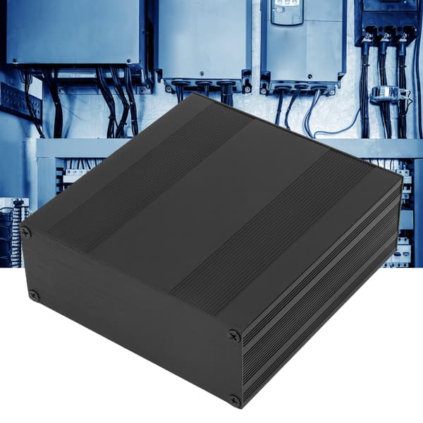 Svart aluminium kretskortslåda delad typ DIY elektronisk projektkapsling