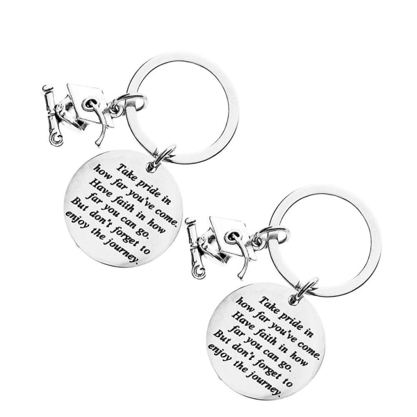 2kpl 2020 Graduate Keychain ruostumattomasta teräksestä valmistuva avaimenperä